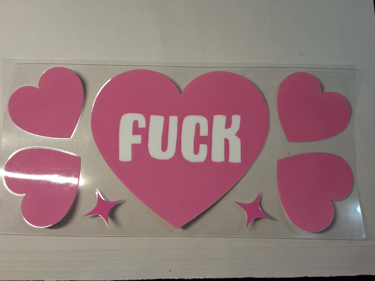 "F" Pink Heart