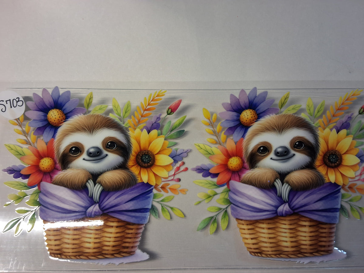 Sloth in basket