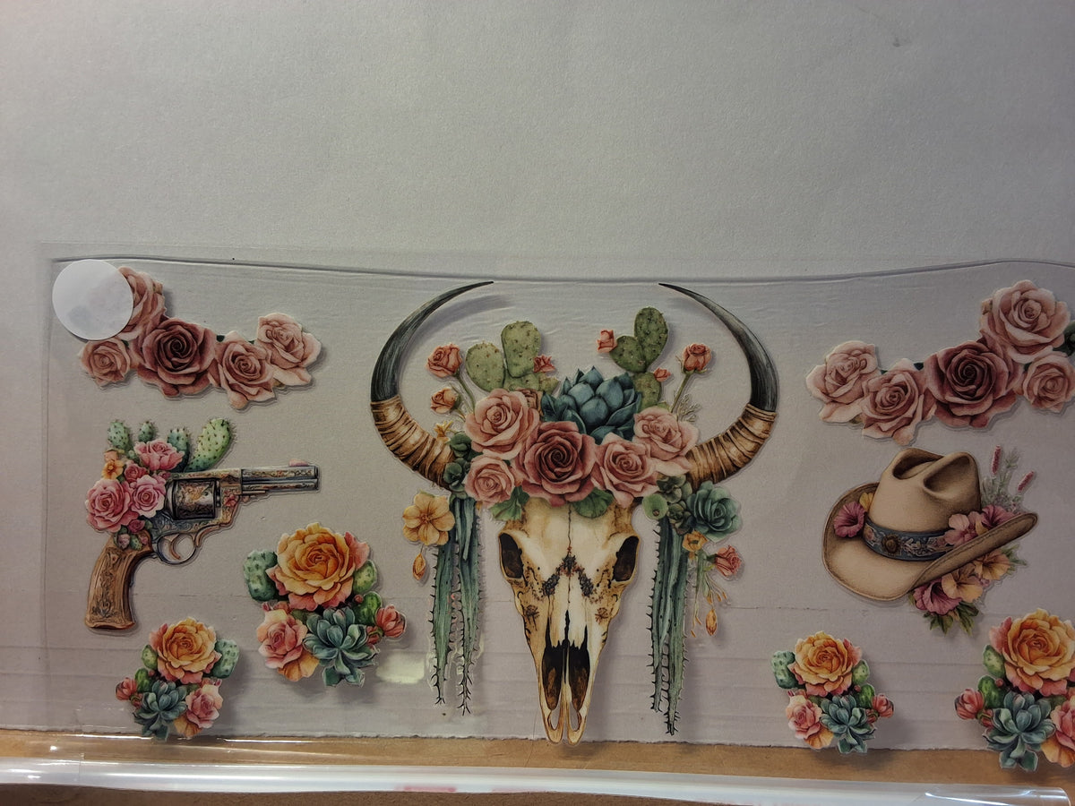 Rose Cow Skull