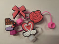 Pink Love Straw Toppers