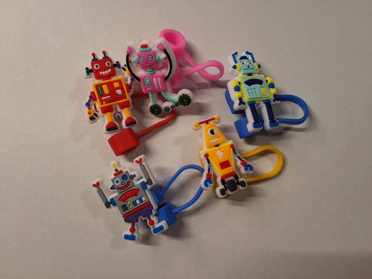 Robot Straw Toppers