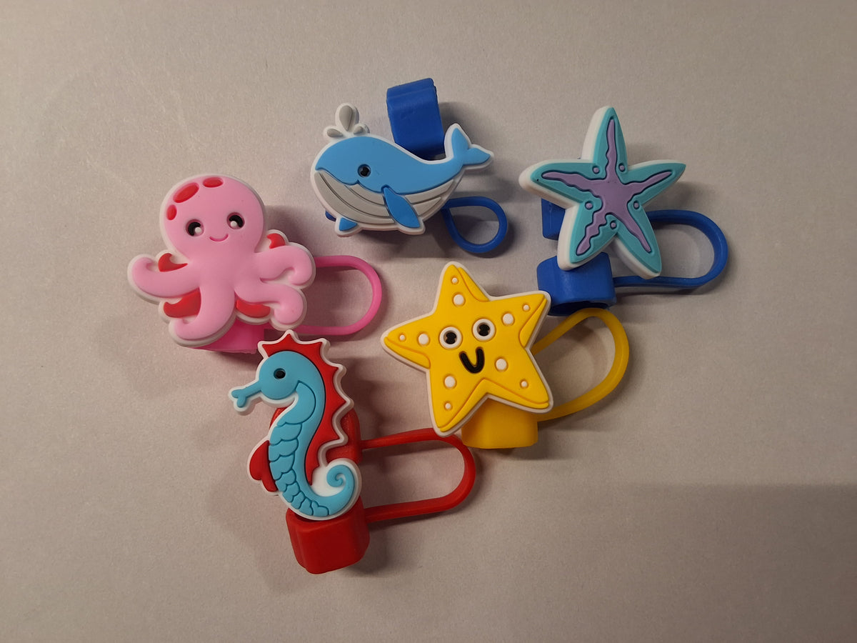 Ocean Animals 2 Straw Toppers