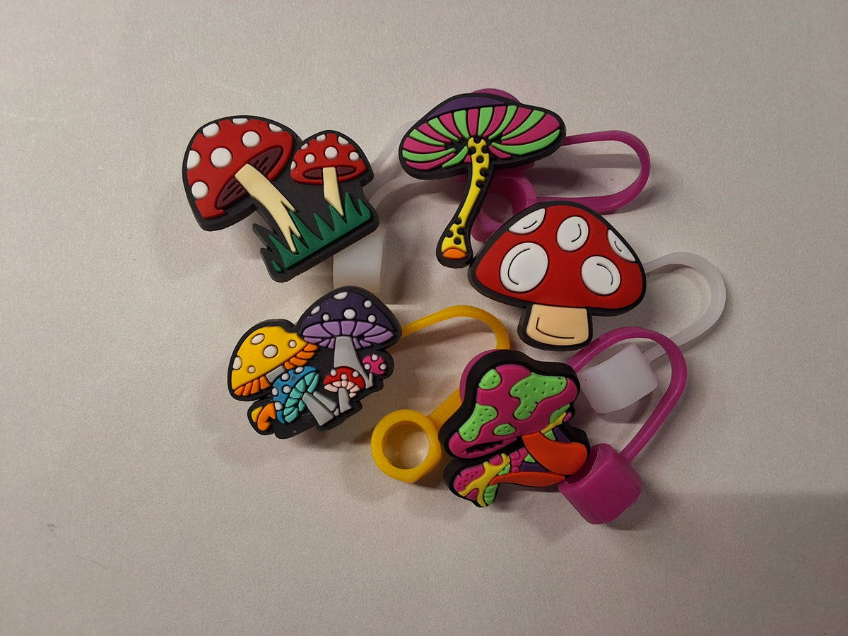 Mushrooms Straw Toppers