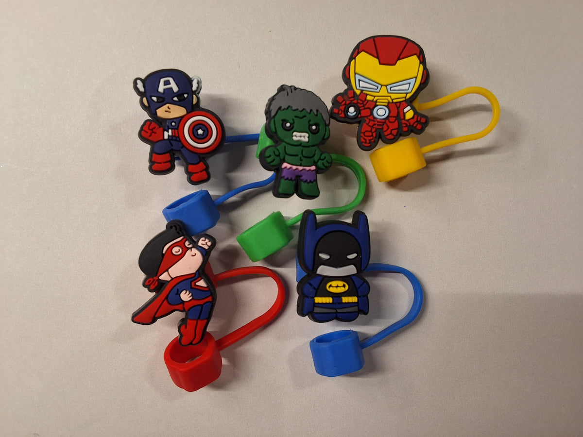 Super Hero Straw Toppers