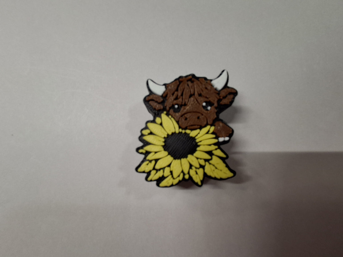 Sunflower Cow Straw Topper
