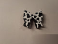 Black and White Bow Straw Charm