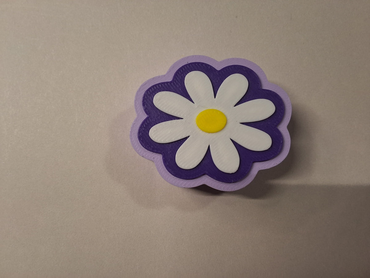 Purple Flower Straw Charm