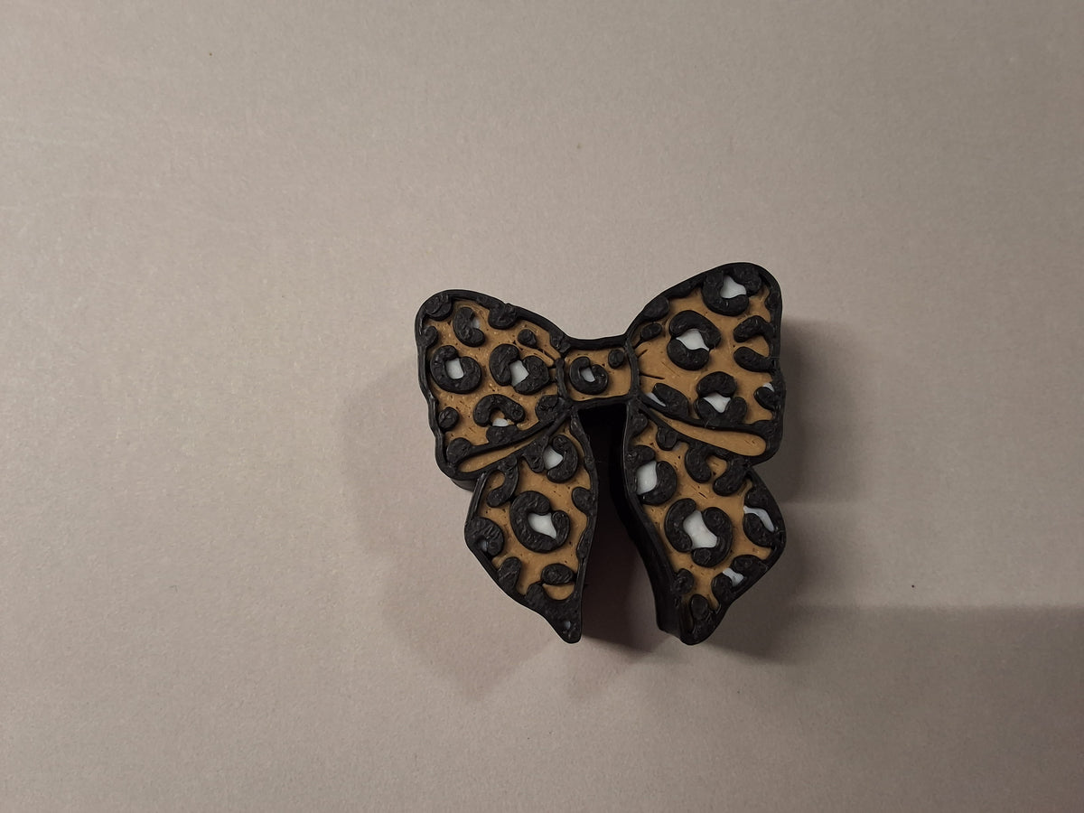 Leopard Bow 2 Straw Charm