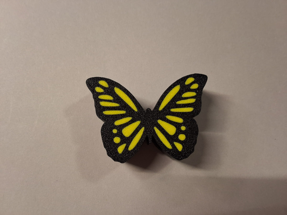Yellow and Black Butterfly Straw Charm