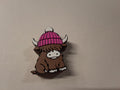 Pink Cow Hat Straw Charm