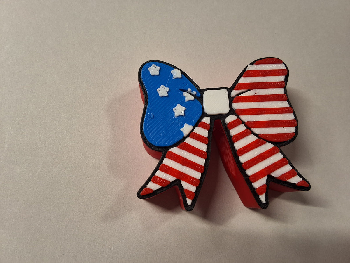 Striped Bow Straw Charm