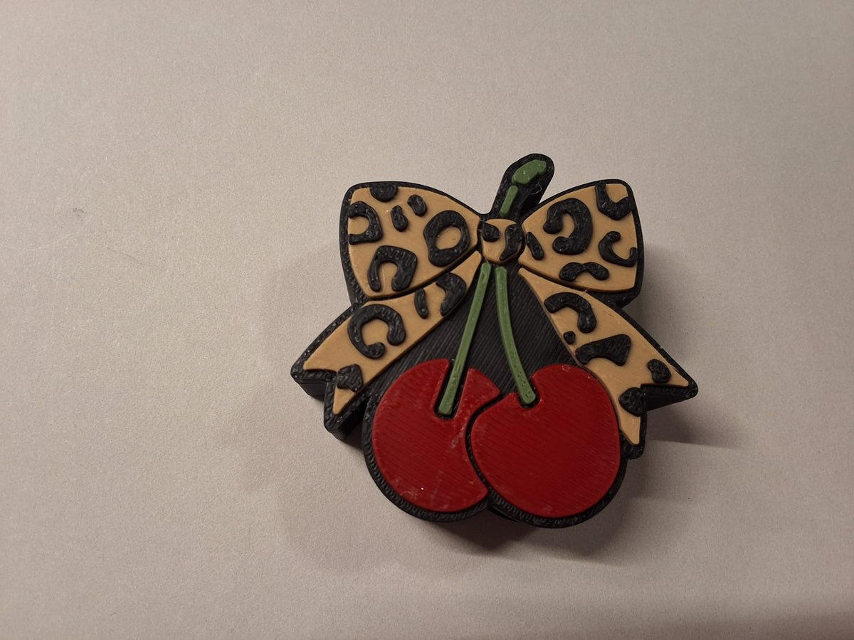 Leopard Cherry Straw Charm
